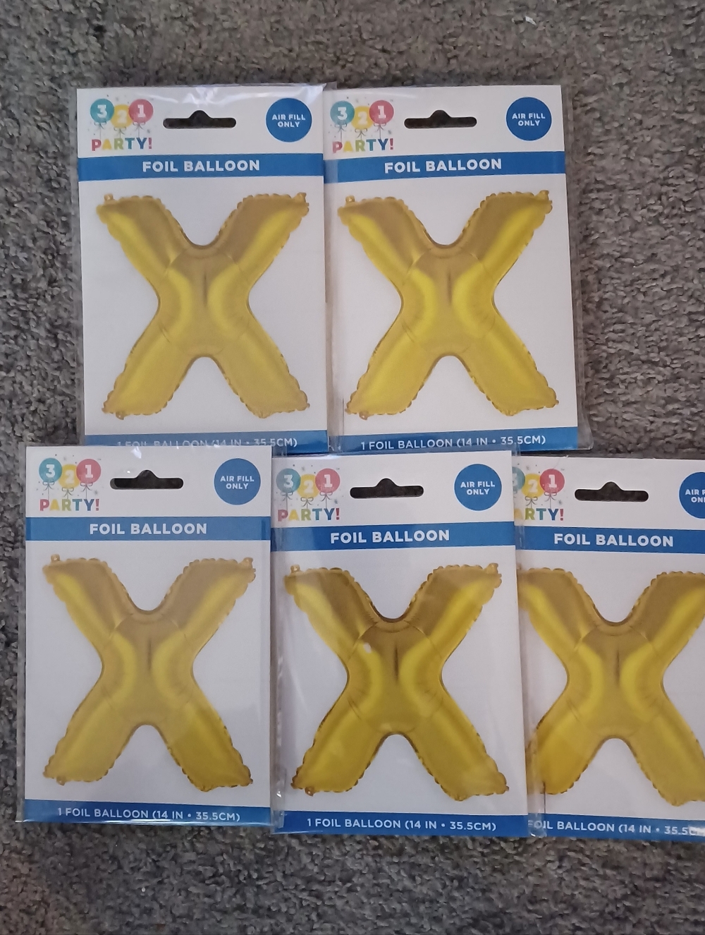 Balloon Gold Foil [X] 14 IN - Pack of 5